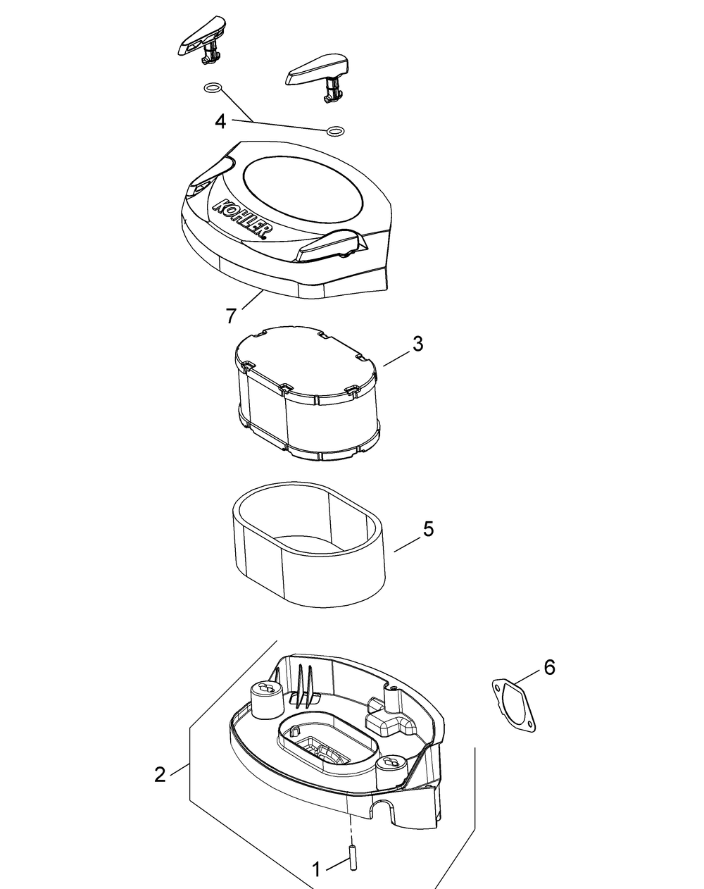 Kohler Kt735-3017 Air Intake And Filtration Diagram and Parts List for Z-FORCESZ54 (17ASDGHC-17ASDGHC010)(2015) Cub Cadet Lawn Tractor